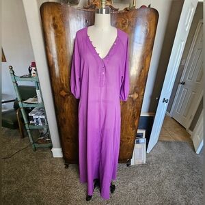 Johnny Was Vibrant Purple Maxi Dress